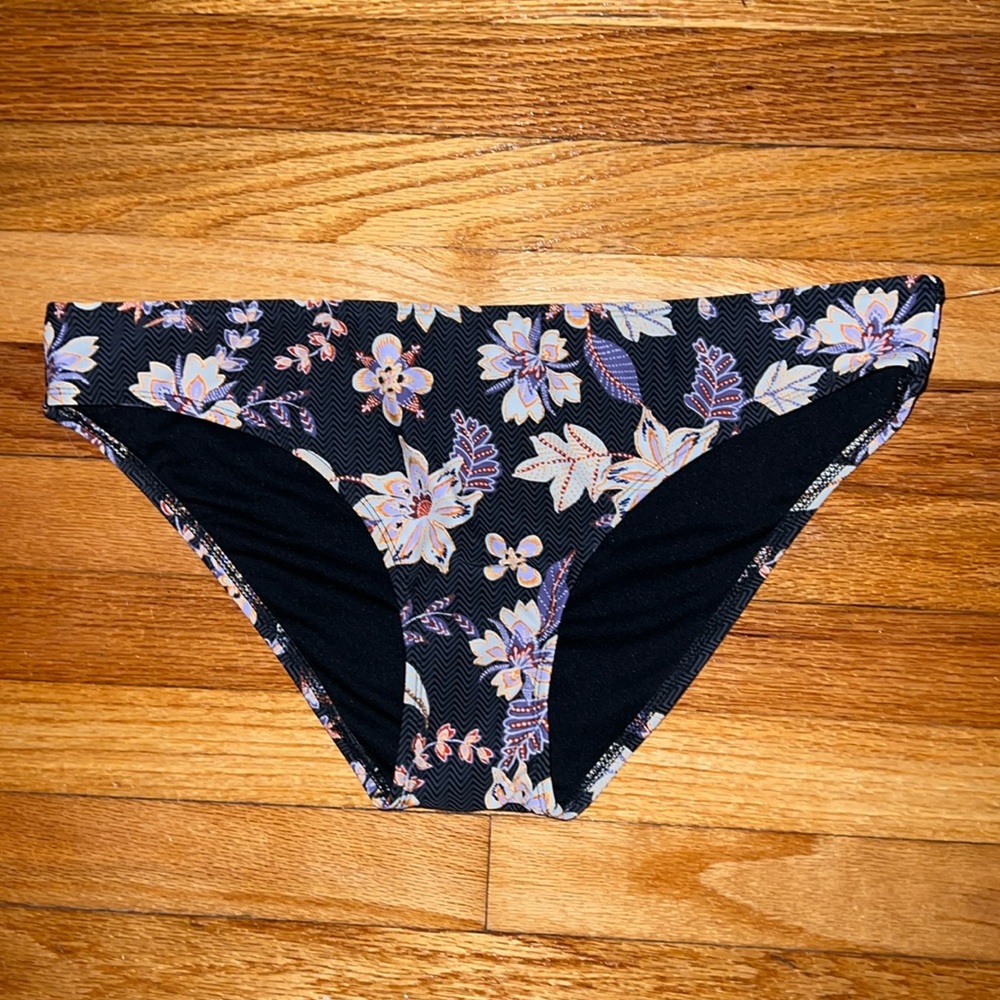 Shade & Shore Black Floral Bikini Bottoms